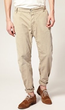 Drop crotch chino trousers
