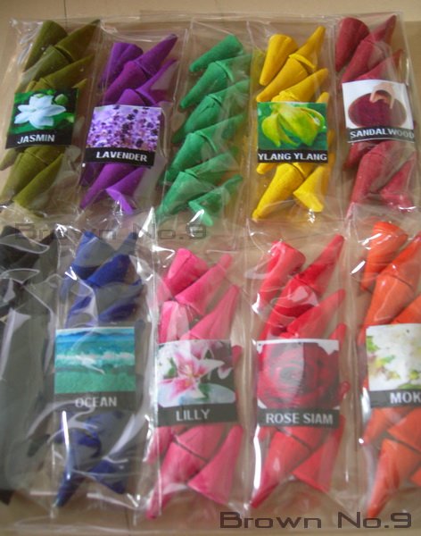 mix 100 incense cone//10 fragrant thailand flower&earth