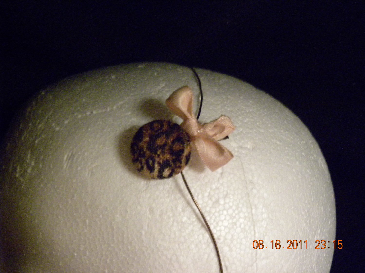 leopard print button & bow clip