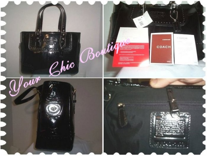 Coach Black 2007 Patent Leather Tote
