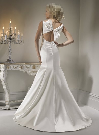 Back Bowknot Embellished Sexy Design Wedding Bridal Dress