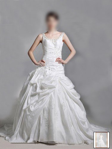 Custom Made- Backless Beaded Embroidery Court Train Wedding Dress Bridesmaid Ball Prom Gown
