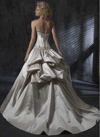 Custom Made- Bead & Sequin Embellished Strapless Wedding Dress Cocktail Bridesmaid Ball Prom Gown