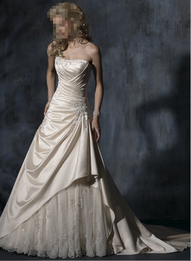 Custom Made- Beads Embellished Pleated Strapless Wedding Dress Cocktail Bridesmaid Ball Prom Gown S4