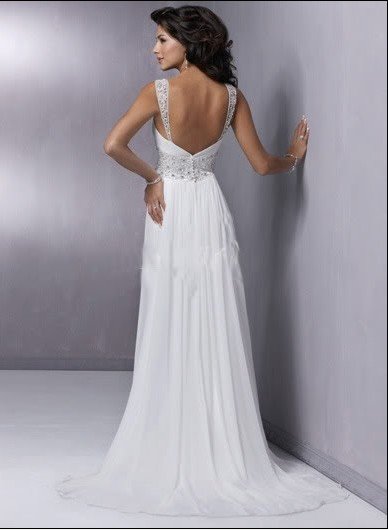 Custom Made- Beads Embellished Spaghetti Strap Wedding Dress Cocktail Bridesmaid Ball Prom Gown S6
