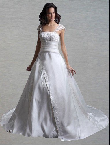 Custom Made- Bubble Chapel Train Zip Back L. Grey Wedding Bride Dress Cocktail Bridesmaid Ball Prom