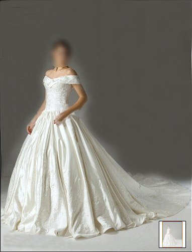 Custom Made- Cathedral Train Off-shoulder Wedding Bride Dress Cocktail Bridesmaid Ball Prom