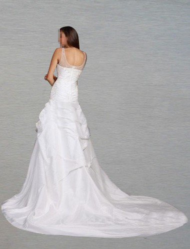 Custom Made- Chapel Train Zip Back Shape Figure Wedding Bride Dress Cocktail Bridesmaid Ball Prom Y