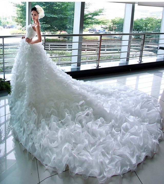 Custom Made- Charming Lace Strapless Tailing Wedding Bride Dress Cocktail Bridesmaid Ball Prom Y