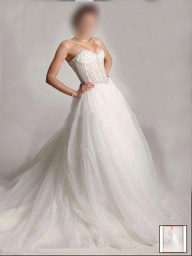 Custom Made- Court Train Organza Tiered Strap Wedding Bride Dress Cocktail Bridesmaid Ball Prom Y