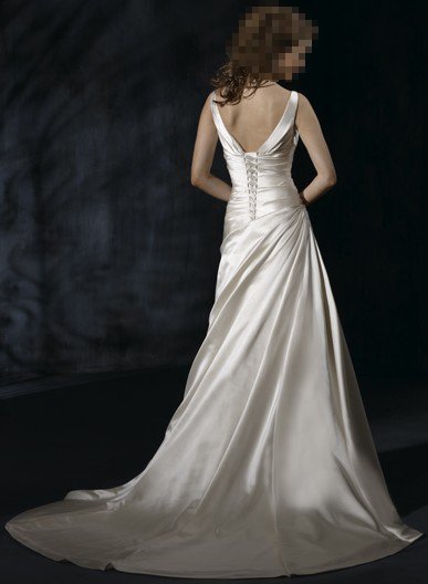 Custom Made- Deep V-Neck Pleated Halter Sexy Wedding Bride Dress Cocktail Bridesmaid Ball Prom Y2