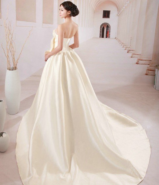 Custom Made- Diamond Embellished Bowknot Wedding Bride Dress Cocktail Bridesmaid Ball Prom