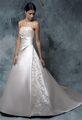 Custom Made- Drawstring Back Floral Tunic Gown Wedding Bride Dress Cocktail Bridesmaid Ball Prom