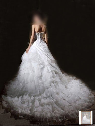 Custom Made- Elegant Bead Embroidery Chapel Train Wedding Bride Dress Cocktail Bridesmaid Ball Prom