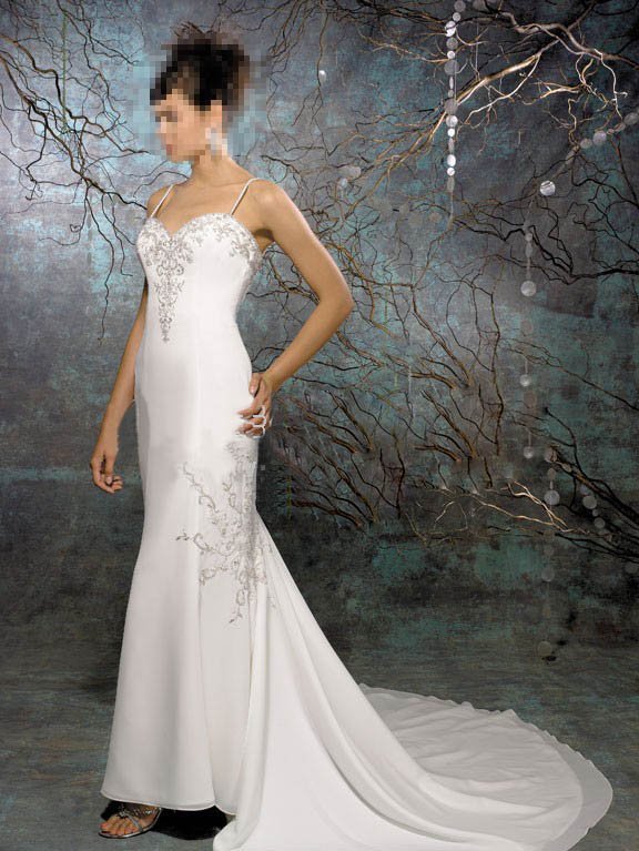 Custom Made- Embroidery Sexy Spaghetti Strap Wedding Bride Dress Cocktail Bridesmaid Ball Prom S2