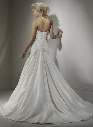 Custom Made- Flower Embellish Pleat Strapless Wedding Bride Dress Cocktail Bridesmaid Ball Prom S5