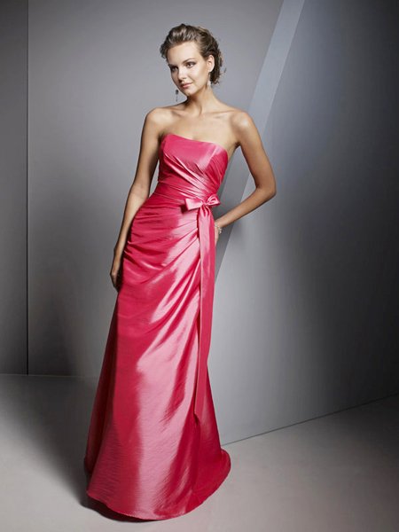 Designer Red Strapless Formal Long Evening Prom Bridesmaid Wedding