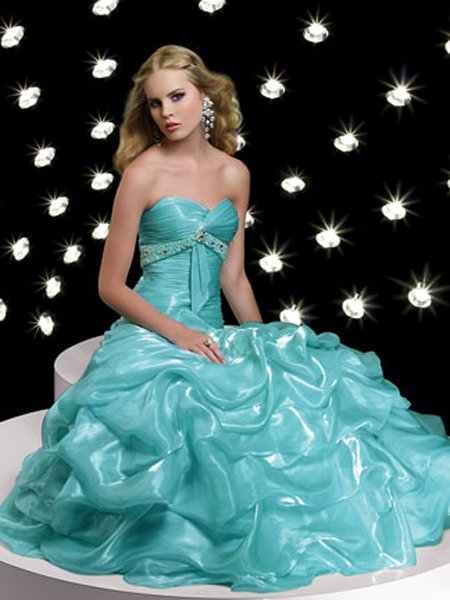 Elegant Hunter Sweetheart Strapless Empire Waist Ball Gown Dress Cocktail Prom Bridesmaid Wedding