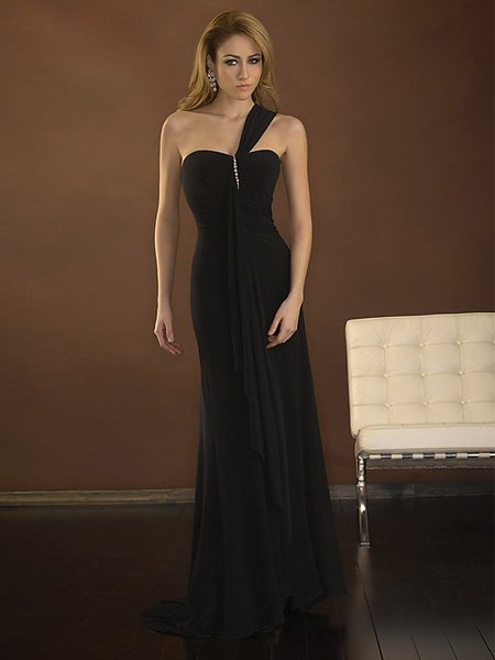 Hot Sale Elegant Black One Strap Sweetheart Evening Dress Formal Cocktail Prom Bridesmaid Wedding