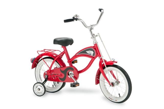 Morgan Cycle Red Cruiser Bicycle With Training Wheels 14" Ride on Steel Toy