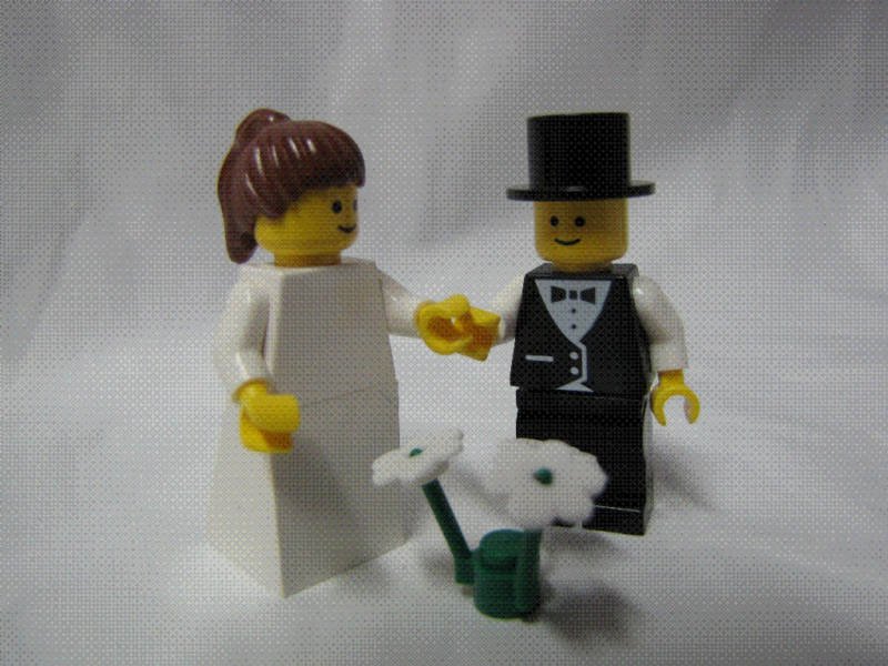 Lego BRIDE & GROOM Wedding Minifig Brown Hair PONYTAIL