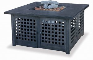 UniFlame Outdoor LP Gas Fire Pit with Ceramic Tile Table
