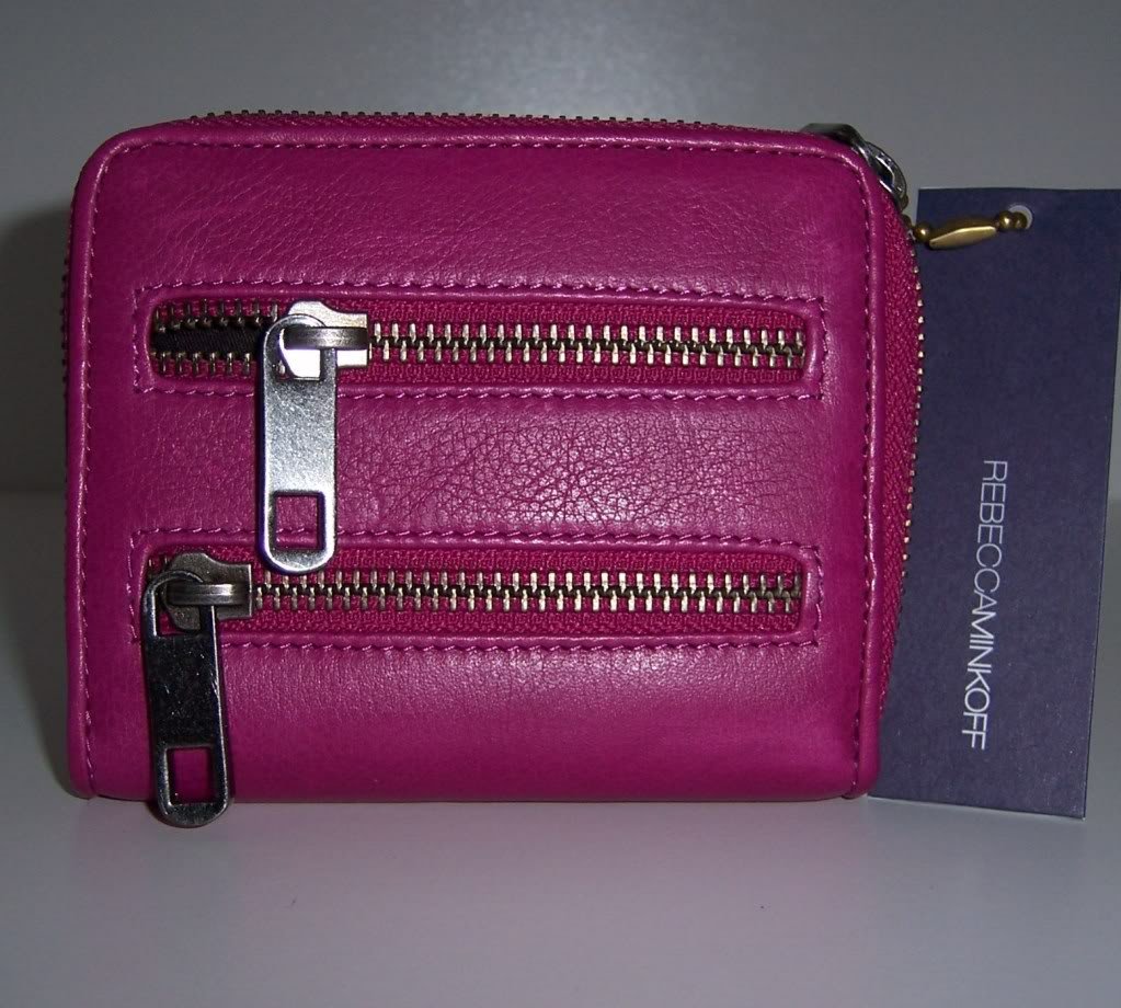 $125 REBECCA MINKOFF Small Zip Wallet -Electric Fuchsia NWT