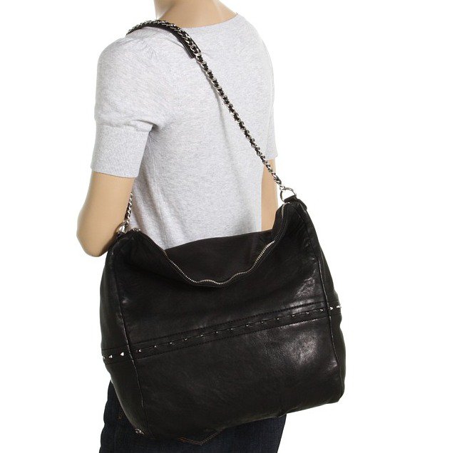 $595 Botkier Bleeker Hobo in Black Lambskin NWT