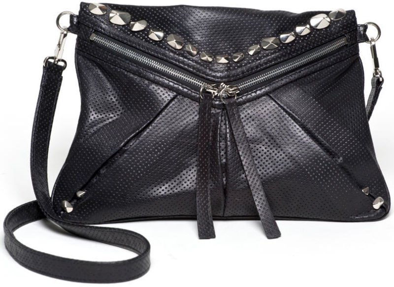 $365 -Treesje Jovi Cross-Body Bag -in Black Perforated Leather NWT