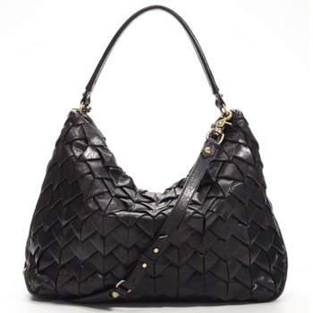 $695 Botkier SEBASTIAN Woven Leather Hobo - Black Cowhide -YouTube NWT