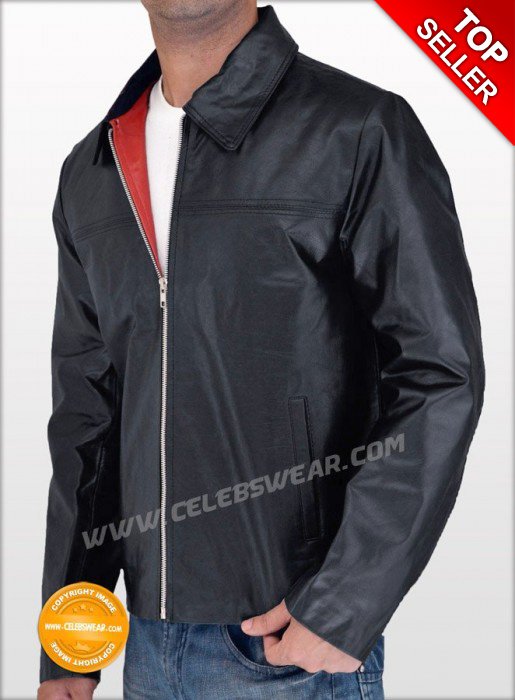 Daniel Craig Layer Cake Leather Jacket with Red Lining