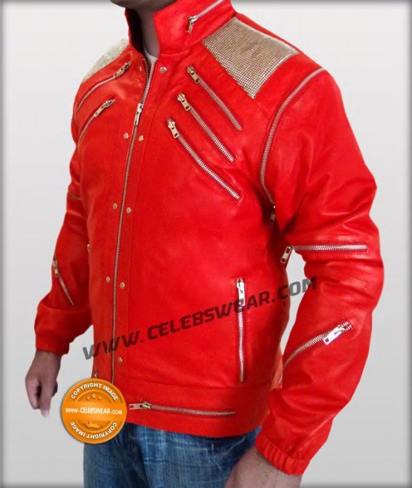 Michael Jackson Red Beat It Jacket in Real Leather