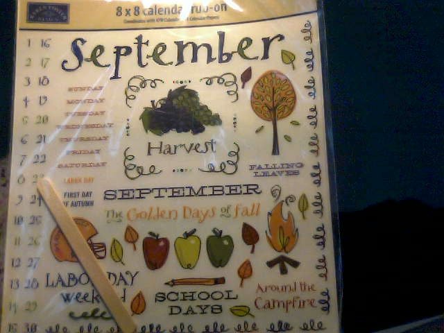 Karen Foster 8x8 Calendar Rub-On sheet
