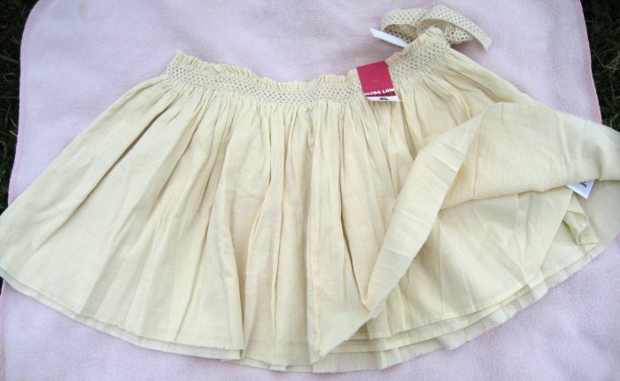 Old Navy pale Cream boho Skirt NEW Sz 12