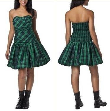 NWT Luella Bartley for Target Dark Green Navy Blue Tartan Check Party Dress M/L 13