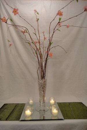 Silver Manzanita Tree with Beaded Garland Accents Wedding Centerpiece