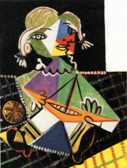 "Girl with boat" (1957) poster by Picasso