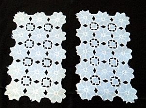 Set of 2 Vintage Rectangular â Floral Design Doilies - Shipping has been REDUCED!!!