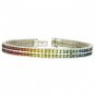 Rainbow Sapphire Double Row Tennis Bracelet 925 Sterling Silver (16ct tw) SKU: 903-925