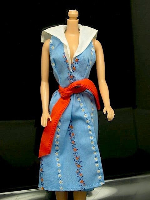 1979 BARBIE BEST BUY FASHION BEGINNERS OUTFIT #1370 BLUE PRINT SAILOR DRESS