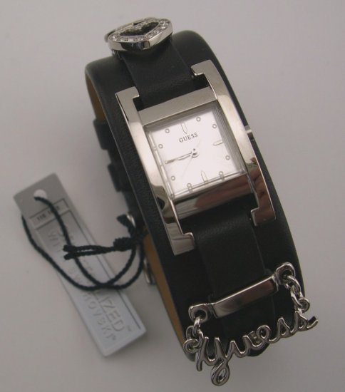 New Rare Guess Couture Swarovski Slide Charms Leather Watch
