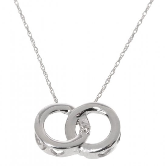New 14kt & Diamond Heart Design Circle of Love Pendant