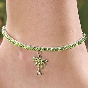 New Glitzy & Fun Austrian Crystal Palm Tree Anklet