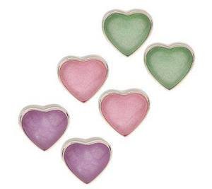New Sterling Lavender, Pink & Green Jade Heart Earring Set