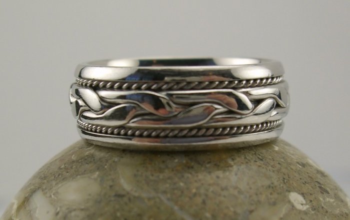 New Novell Max Patrick Designer Woven Platinum Band 18+ Grams Sz 9