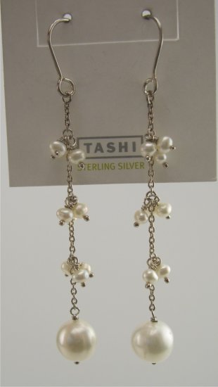 New Tashi Canadian Designer Sterling & Pearl Drop Earrings