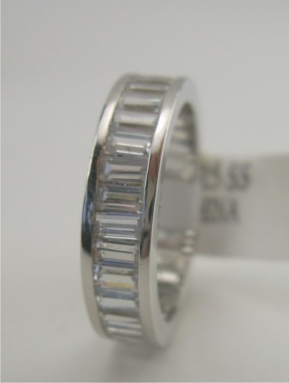 New Sterling Baguette CZ Eternity Band Ring Sz 10