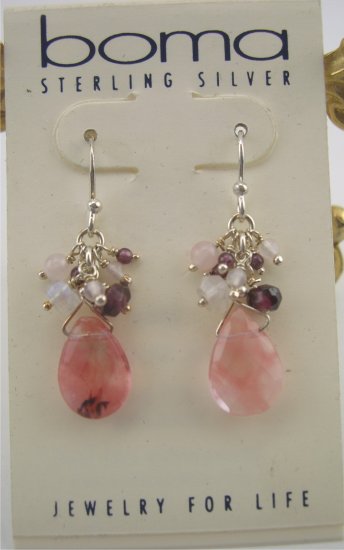 New Boma Exquisite Amethyst and Briolette Drop Earrings
