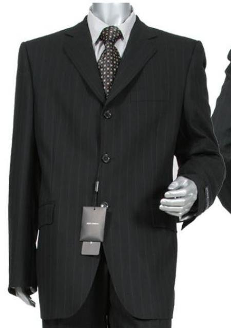 Black Shadow Pinstripe Super 150's Wool