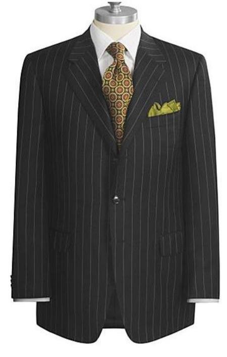 UMO Collezion Super 150's Black Chalk Pinstripe Marino Wool premeier quality italian fabric Design